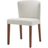 Albie Dining Chair in Cream Fabric & Wood Legs (Set of 2)